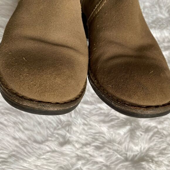 Clarks Derby Palace Leather Boots Tall Tan Side Zip Women’s Size 8 M FLAWED - Picture 4 of 16